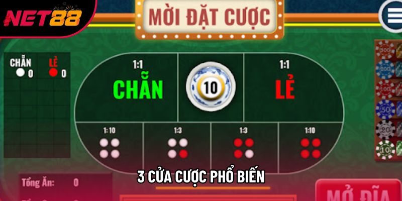 3 cửa cược phổ biến 3 cửa cược phổ biến